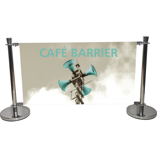 CAFE BARRIER INDOOR/OUTDOOR BANNER STAND SYSTEM